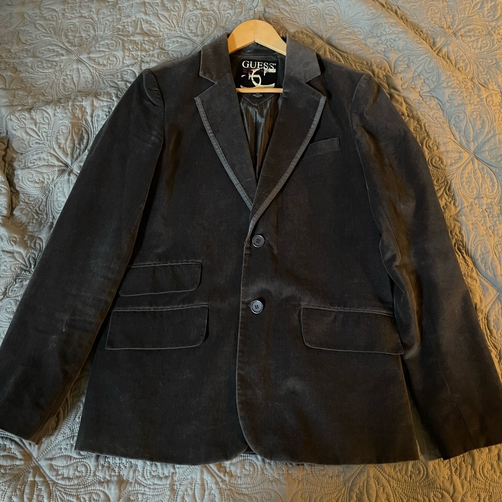 Men’s Guess Velvet Grey Coat Size Medium
